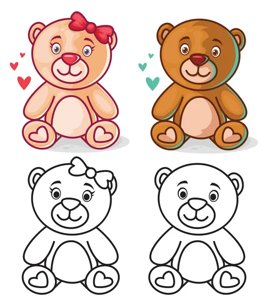 Jeu de Caractère Ours en Peluche — Image vectorielle