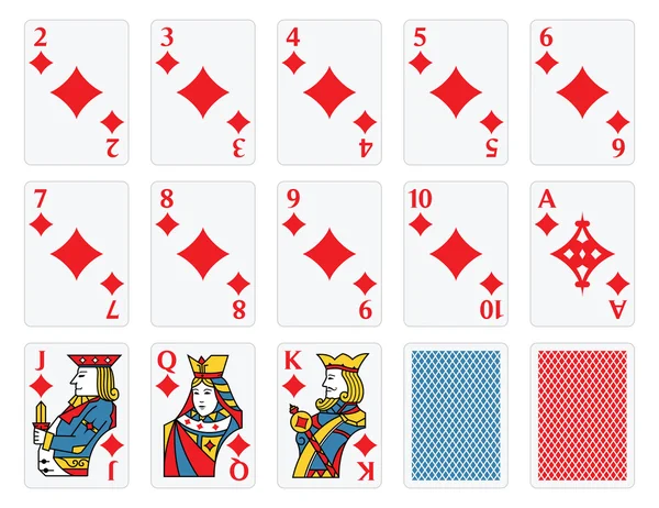 Speelkaarten - diamanten Set — Stockvector