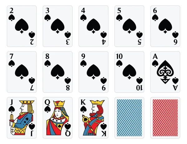 Speelkaarten - schoppen Set — Stockvector