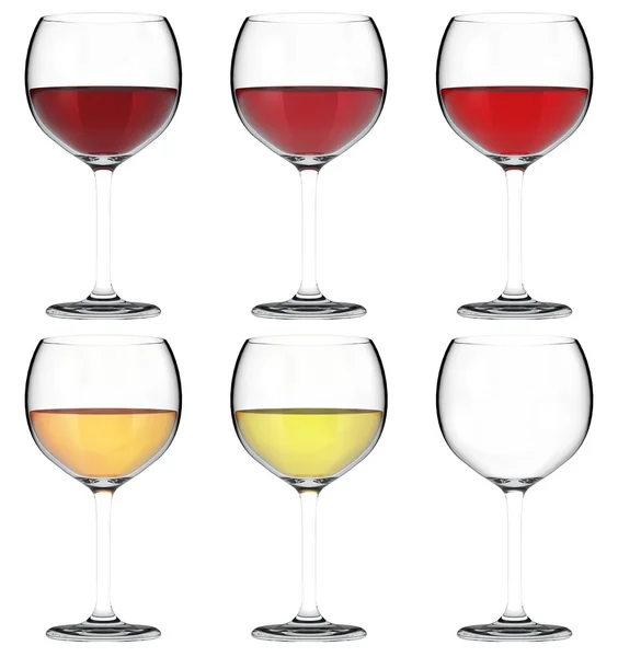 ワインのガラス 3 d セット — ストック写真