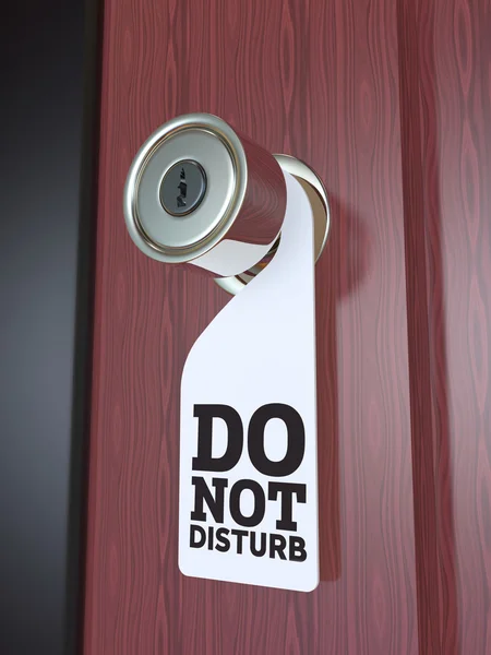 Do Not Disturb Sign on the Door Handle 3D Royalty Free Stock Photos