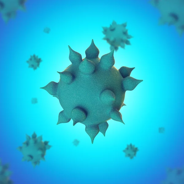 Illustration médicale conceptuelle 3D du virus bleu — Photo