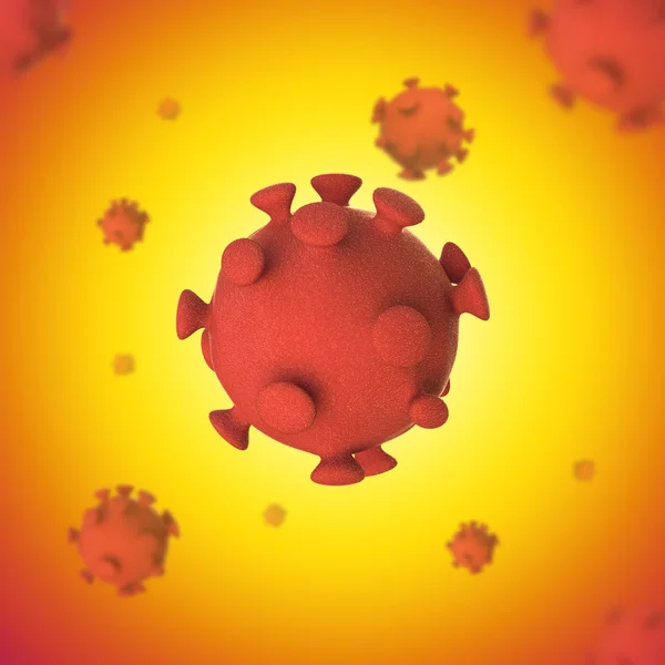 Ilustración médica conceptual del virus rojo 3D — Foto de Stock