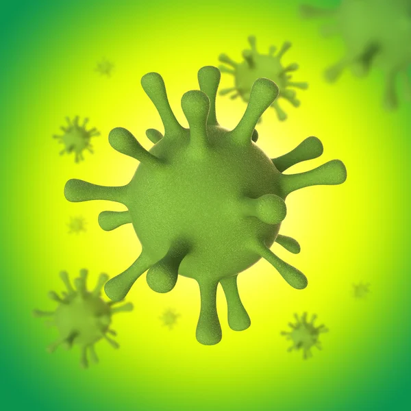 Groene Virus 3d conceptuele medische illustratie — Stockfoto