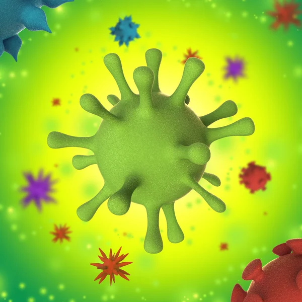 Барвистий вірус 3D концептуальна медична ілюстрація — стокове фото