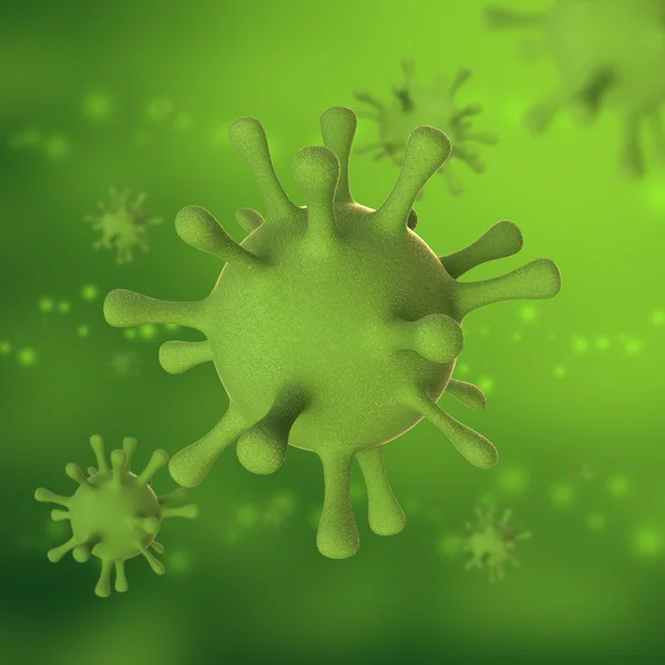 Groene Virus 3d conceptuele medische illustratie — Stockfoto