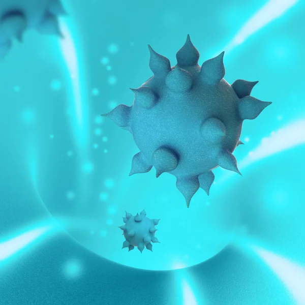 Blauwe Virus 3d conceptuele medische illustratie — Stockfoto