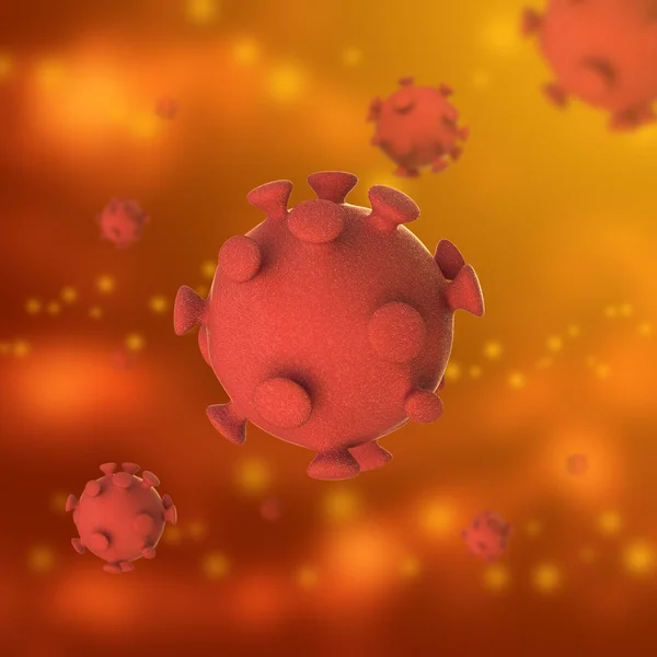 Illustration médicale conceptuelle 3D du virus rouge — Photo