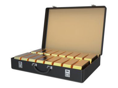 Bavul dolusu Altın külçe 3d