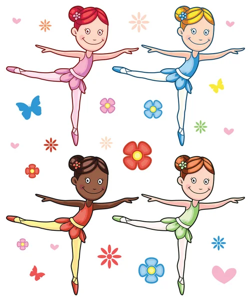 Küçük kız balerin Set çizgi film