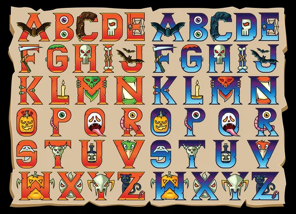 Cadılar Bayramı alfabesi harfleri Set