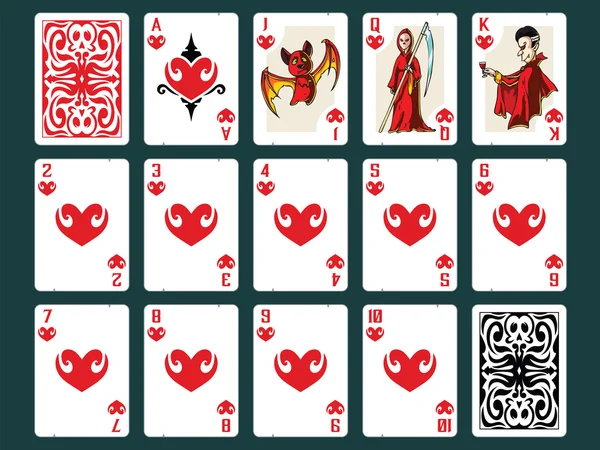 Cadılar Bayramı oyun kağıtları - Hearts Set