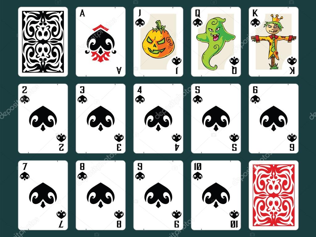 Halloween Playing Cards Spades Set Stock Vector Image By pixaroma 