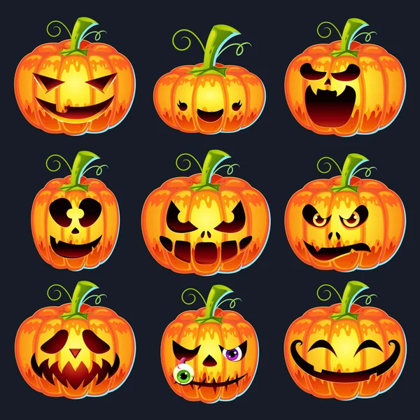 Set de calabazas de Halloween — Archivo Imágenes Vectoriales