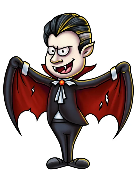 Dracula Vampir Zeichentrickfigur digitale Malerei — Stockfoto