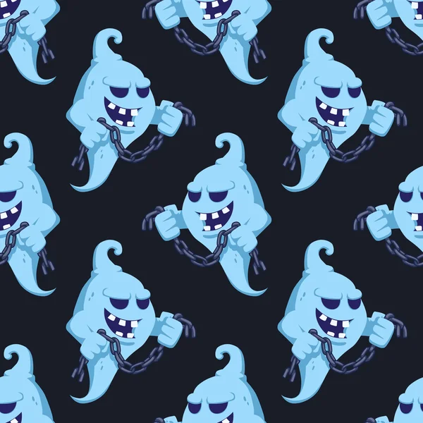 Patrón fantasma inconsútil de Halloween — Vector de stock