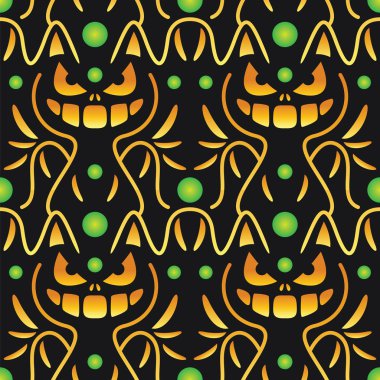 Cadılar Bayramı kedi Seamless Modeli