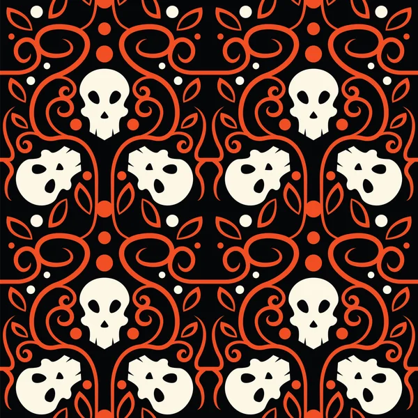 Halloween schedel naadloze patroon — Stockvector