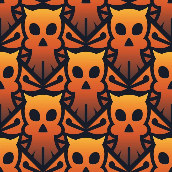 Nahtloses Muster für Halloween-Totenkopf — Stockvektor