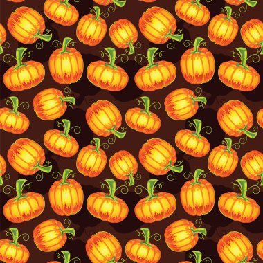 Autumn Pumpkin Seamless Pattern
