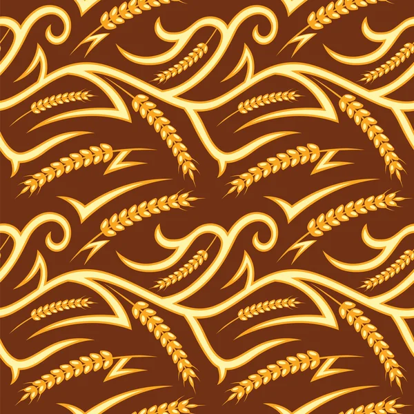 Autumn Wheat Seamless Pattern — ストックベクタ