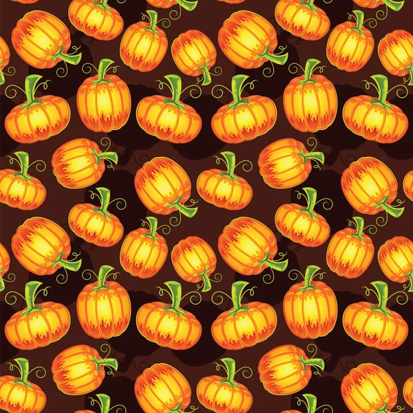 Autumn Pumpkin Seamless Pattern — Stock Vector