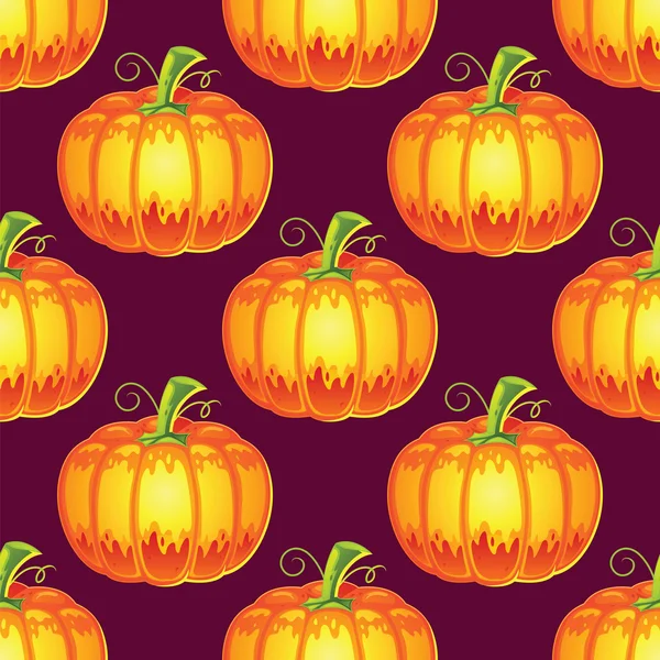 Autumn Pumpkin Seamless Pattern — Stock Vector