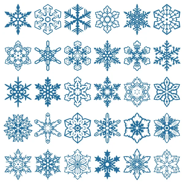 Flocos de neve decorativos Vector Shapes Set 1 — Vetor de Stock