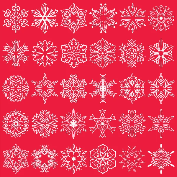 Flocos de neve decorativos Vector Shapes Set 2 — Vetor de Stock