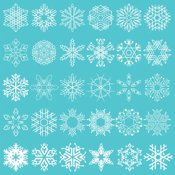 Flocos de neve decorativos Vector Shapes Set 4 — Vetor de Stock