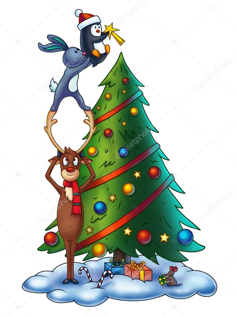 Animals Decorating a Christmas Tree - Digital Painting Stock Photo by ©pixaroma 85924108 Animals Decorating a Christmas Tree - Digital Painting Stock Photo by ©pixaroma 85924108