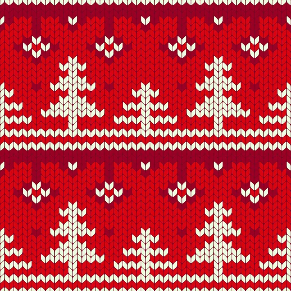 Christmas Seamless Knitting Pattern — Stock Vector