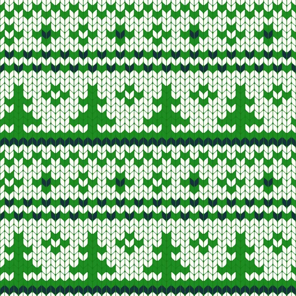 Christmas Seamless Knitting Pattern — Stock Vector