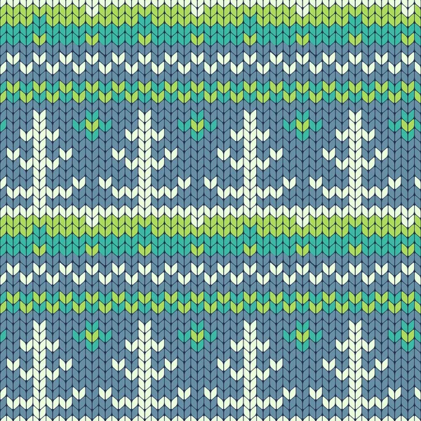 Christmas Seamless Knitting Pattern — Stock Vector