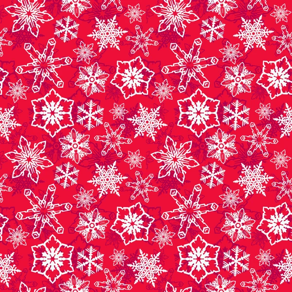 Floco de neve Natal padrão de vetor sem costura — Vetor de Stock