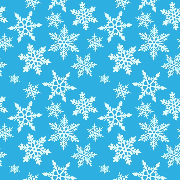 Natal floco de neve padrão de vetor sem costura — Vetor de Stock