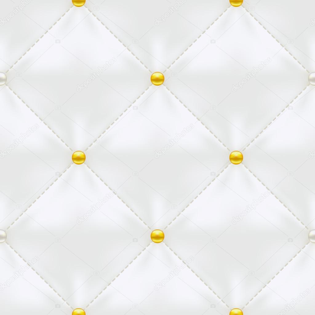 White Quilted Seamless Vector Pattern