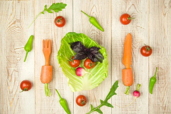Набор свежих овощей для правильного питания — стоковое фото