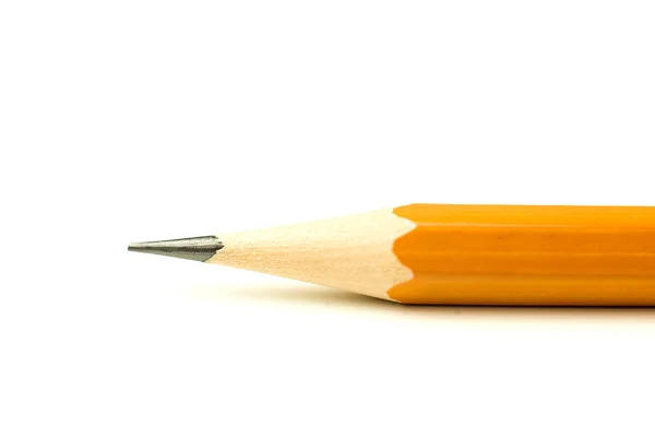 One wooden pencil orange on over white — Stock Photo, Image