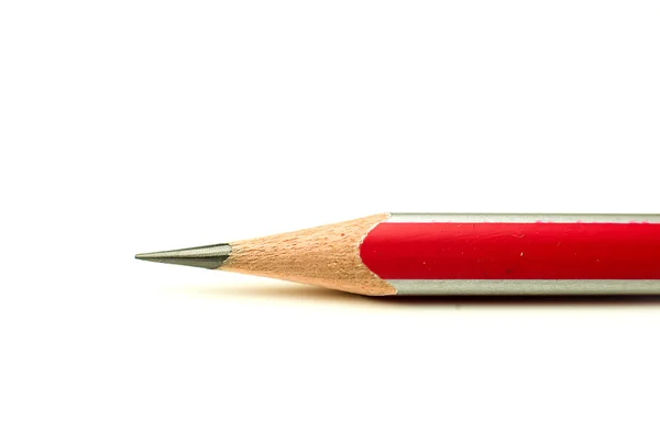 One wooden pencil red on over white — Stock Photo, Image