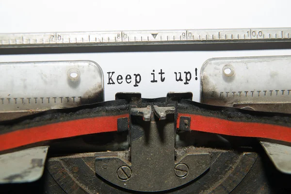 Sheet of paper with the inscription " Keep it up" — Stock Photo, Image