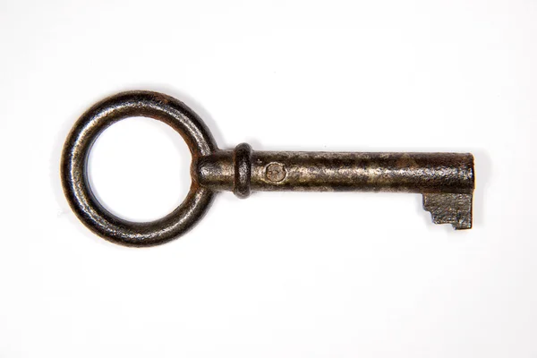 One old keys to the safe on a white background — Stock Photo, Image