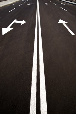 Road markings  on the asphalt road in the city clipart
