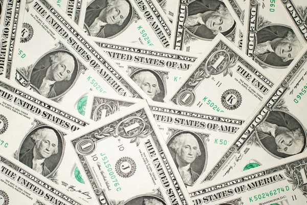 A lot of banknotes one US dollars — Stock Photo, Image