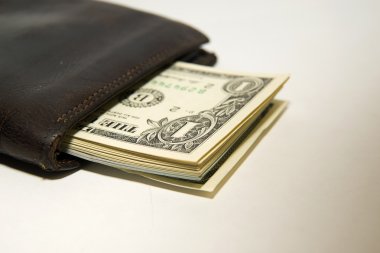 Banknot bize dolar ile eski cüzdan içinde