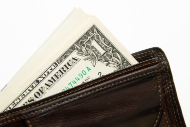 Banknot bize dolar ile eski cüzdan içinde