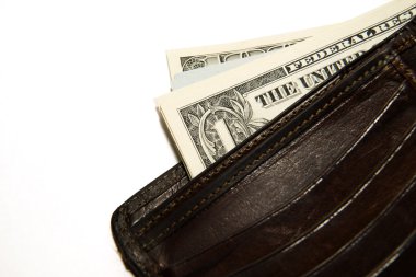 Banknot bize dolar ile eski cüzdan içinde