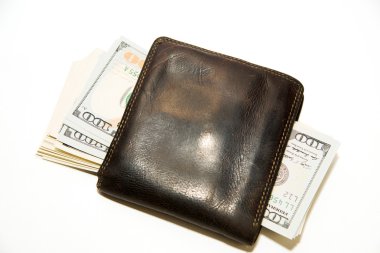 Banknot bize dolar ile eski cüzdan içinde