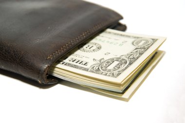 Banknot bize dolar ile eski cüzdan içinde