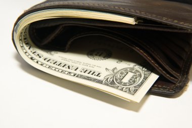 Banknot bize dolar ile eski cüzdan içinde